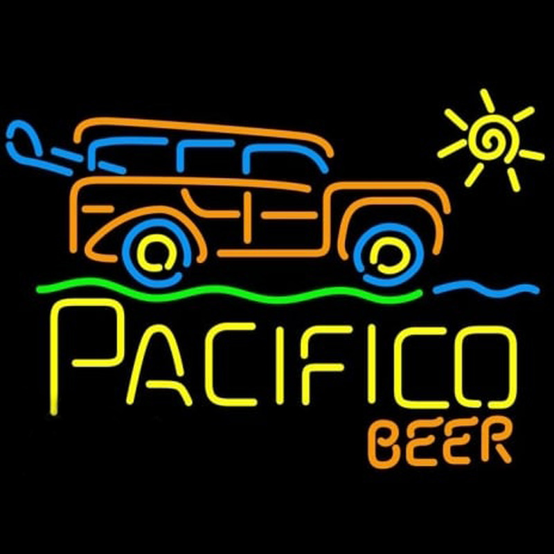Cerveza Pacifico Sun Bus Neon Skilt