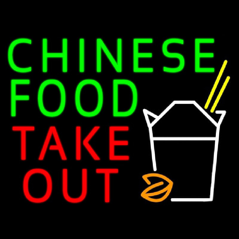 Chinese Food Take Out Neon Skilt