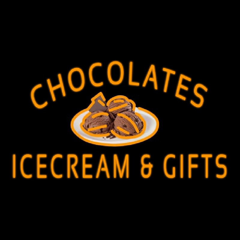 Chocolate Ice Cream And Gifts Neon Skilt