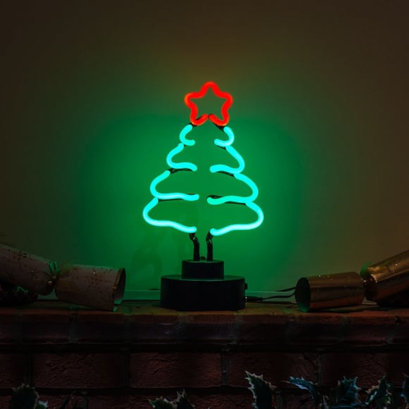 Christmas Tree Desktop Neon Skilt