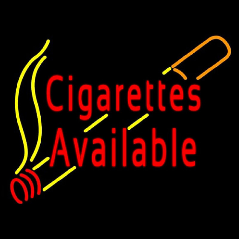 Cigarettes Available Neon Skilt