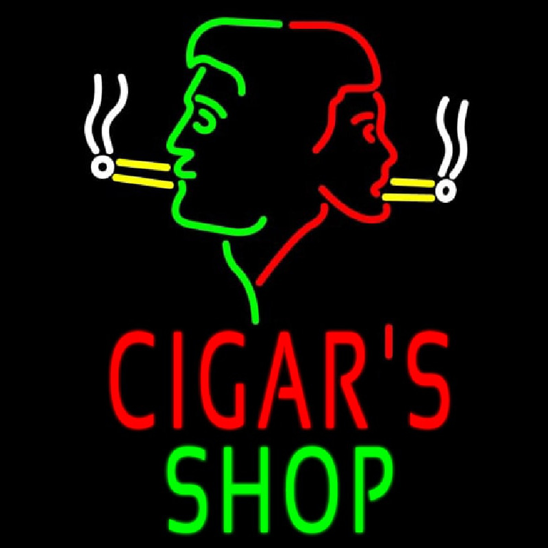 Cigars Shop With Logo Neon Skilt