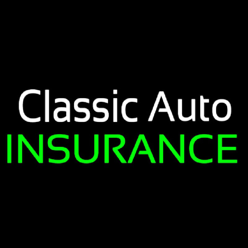 Classic Auto Insurance Neon Skilt