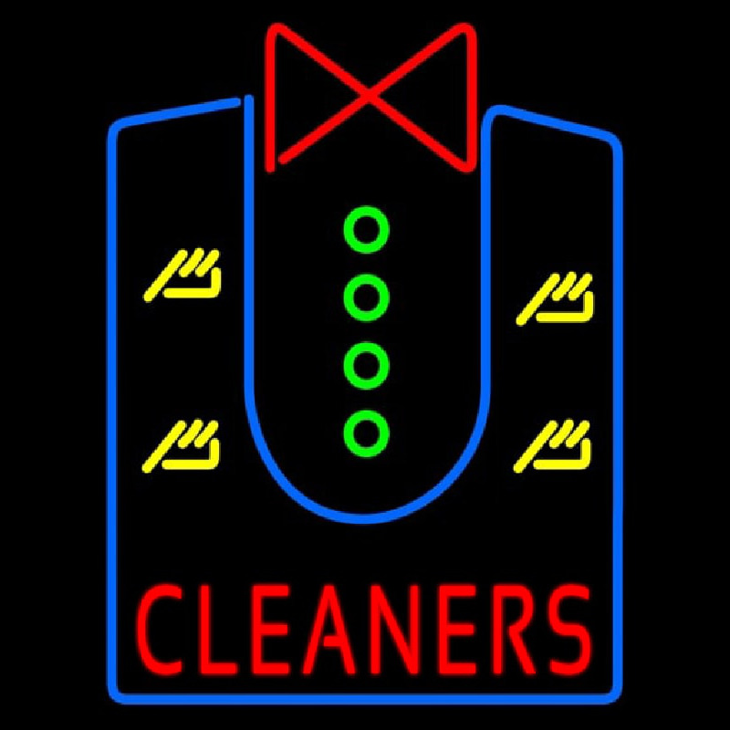 Cleaners With Shirt Neon Skilt