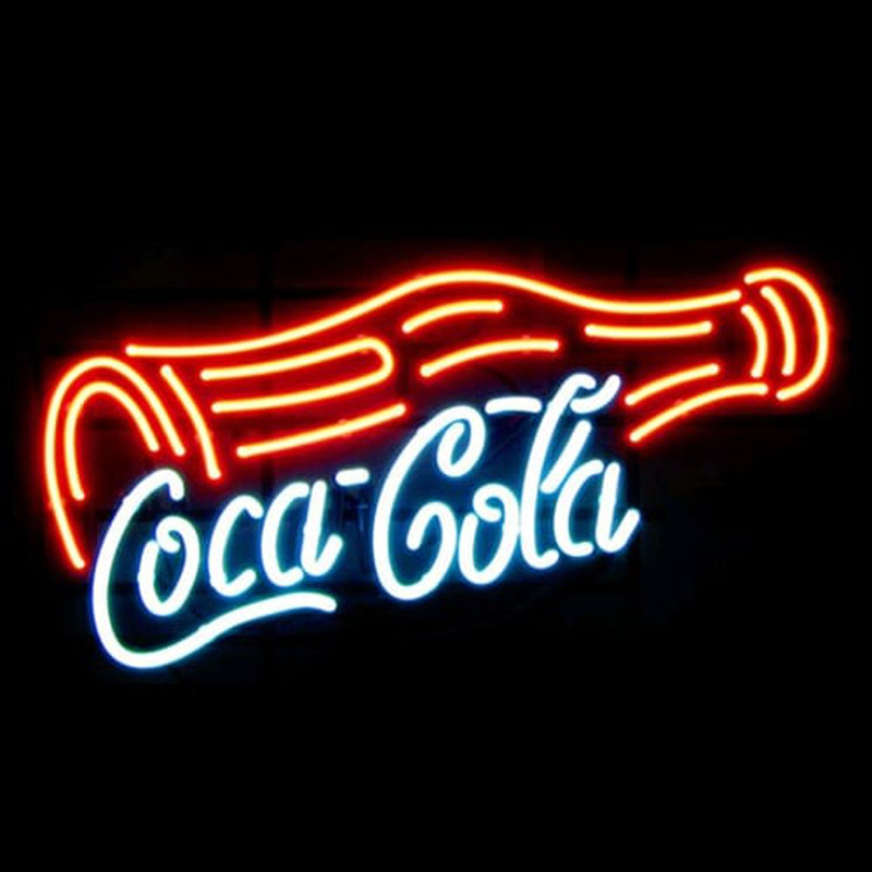 Coca Cola Flaske Øl Bar Åben Neon Skilt