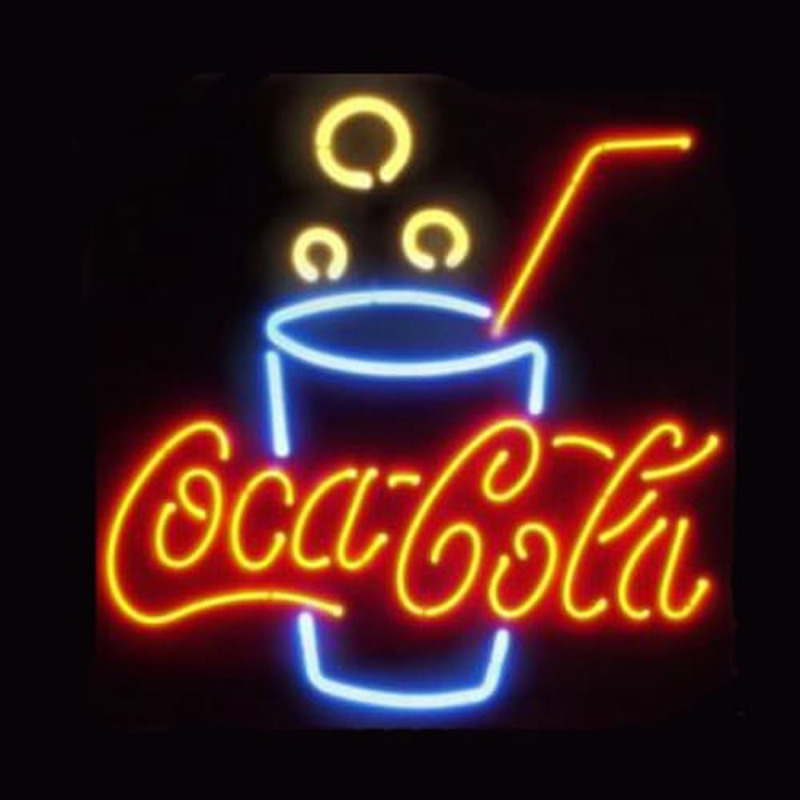Coca Cola Glas Øl Bar Åben Neon Skilt