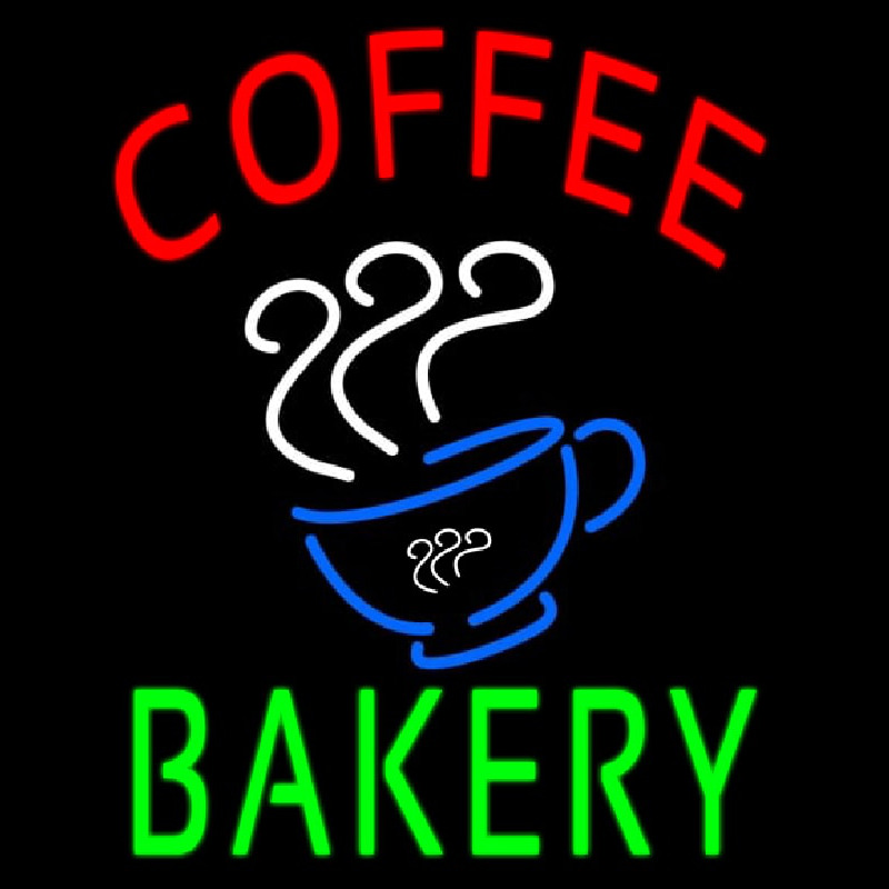 Coffee Bakery With Coffee Cup Neon Skilt