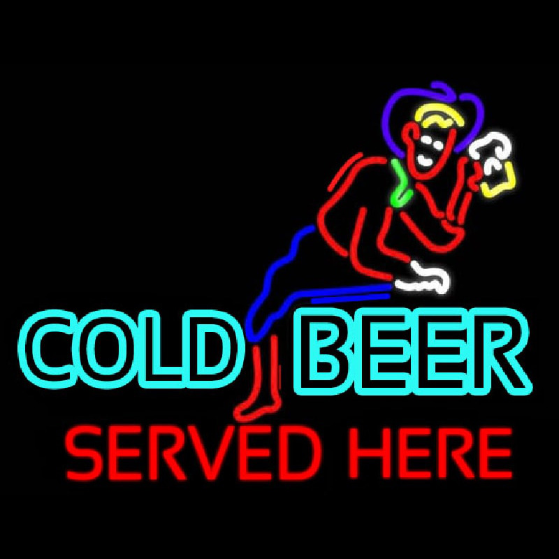 Cold Beer Served Here Real Neon Glass Tube Neon Skilt