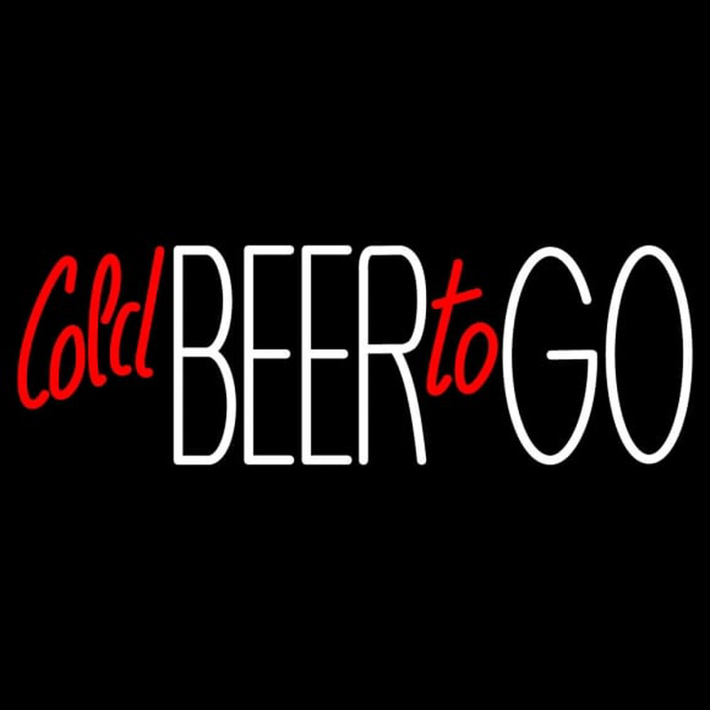 Cold Beer To Go Neon Skilt