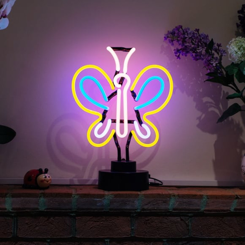 Colorful Butterfly Desktop Neon Skilt