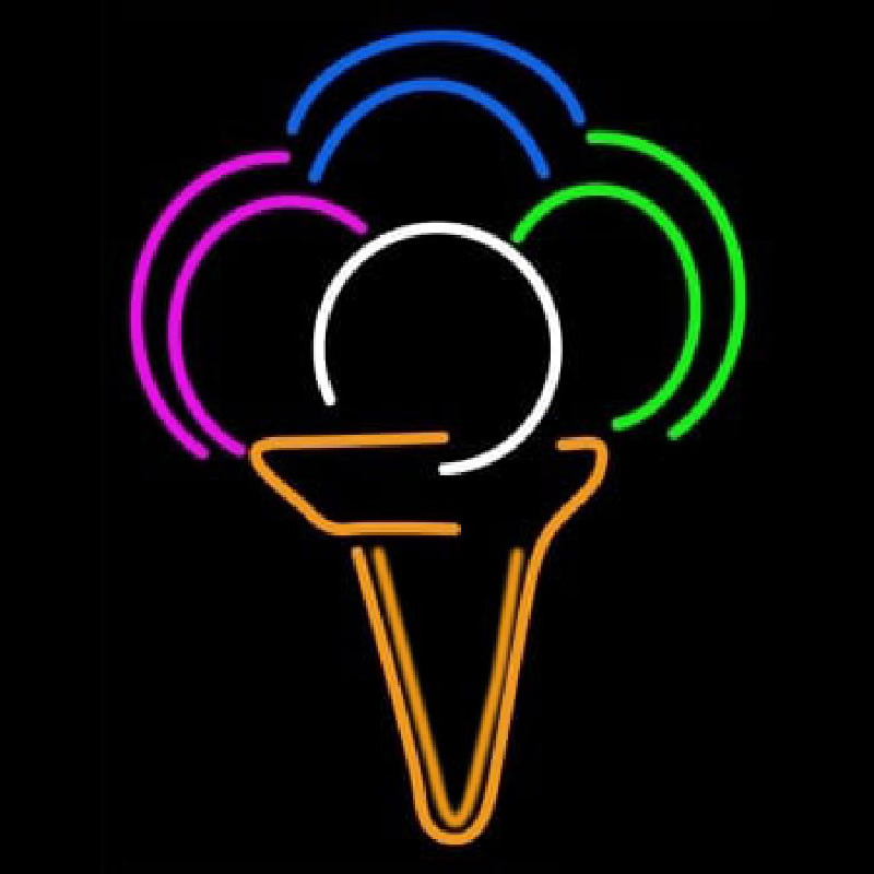 Colorful Ice Cream Cone Neon Skilt