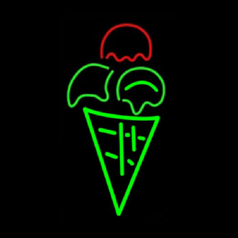 Cone Ice Cream Neon Skilt