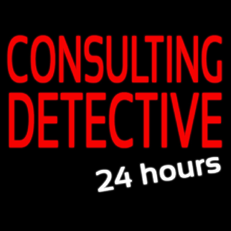 Consulting Detective 24 Hours Neon Skilt
