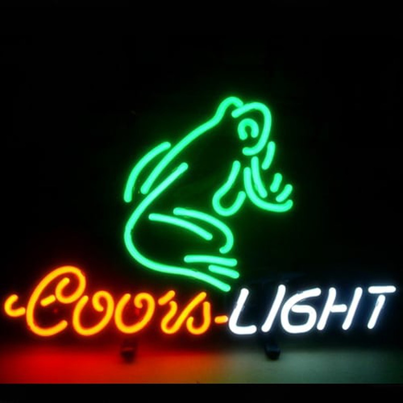 Coors Frog Øl Bar Åben Neon Skilt