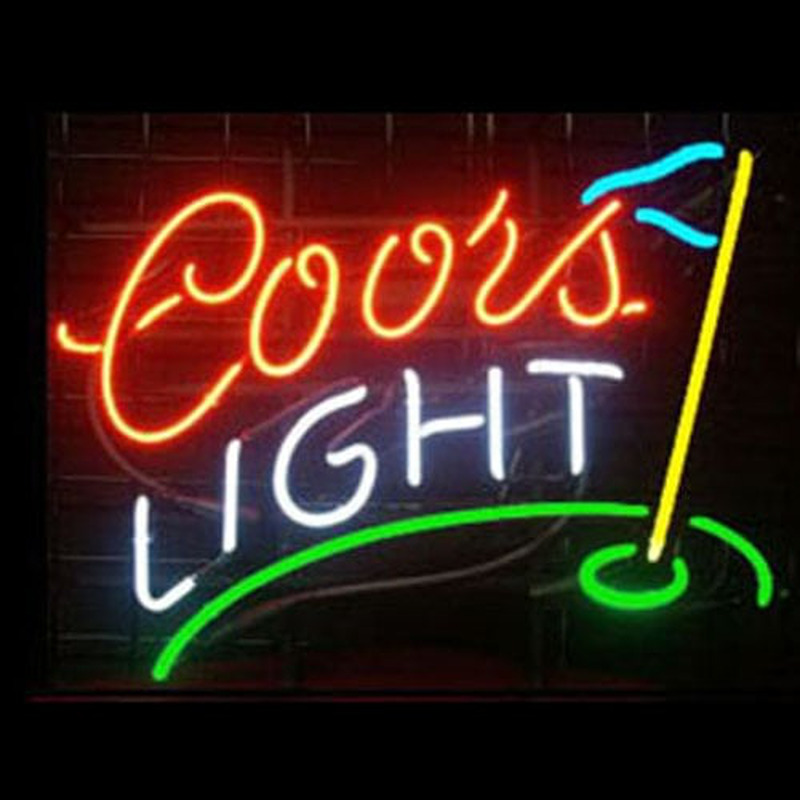 Coors Golf Øl Bar Åben Neon Skilt