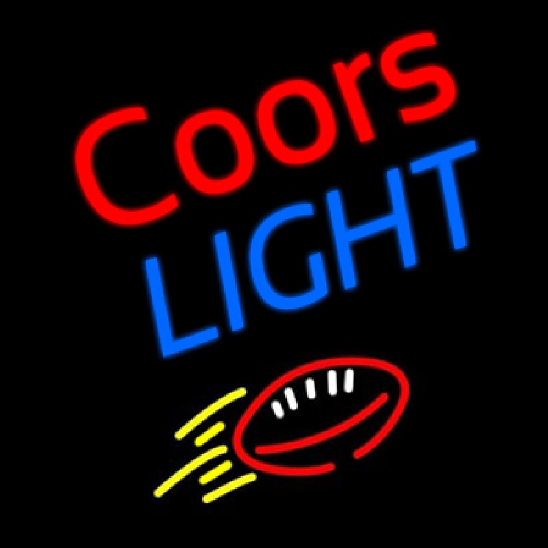 Coors Light Football Beer Neon Skilt