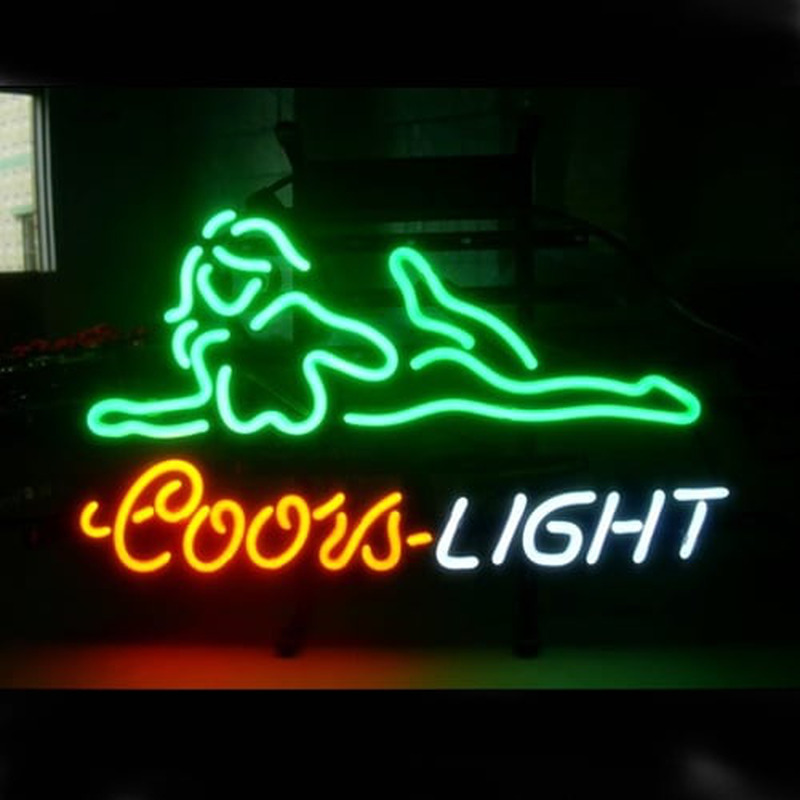 Coors Nude Girl Øl Bar Åben Neon Skilt