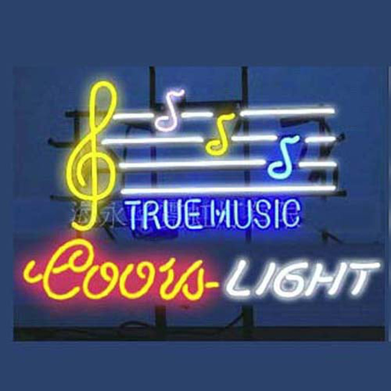 Coors True Music Øl Bar Åben Neon Skilt