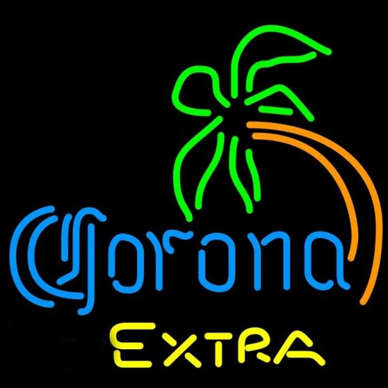 Corona E tra Curved Palm Tree Beer Sign Neon Skilt