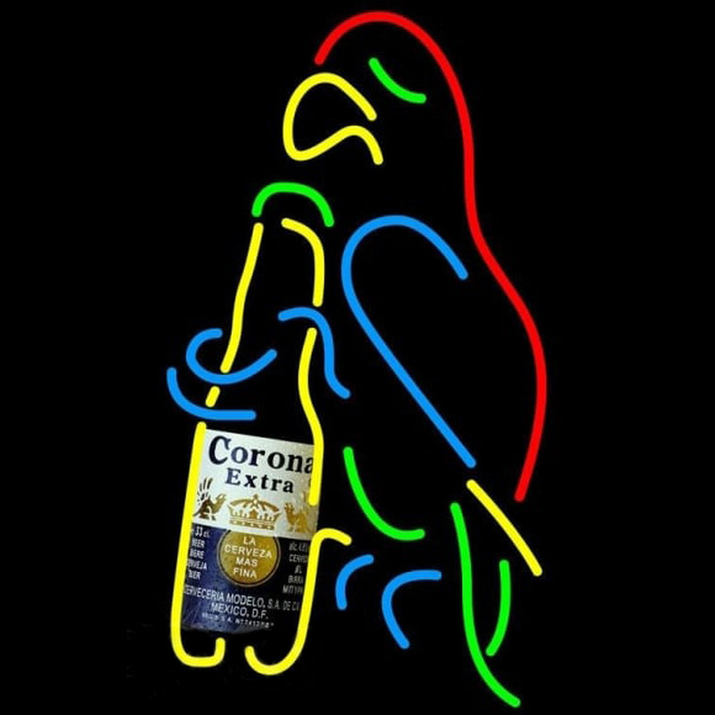 Corona E tra Parrot Bottle Beer Sign Neon Skilt