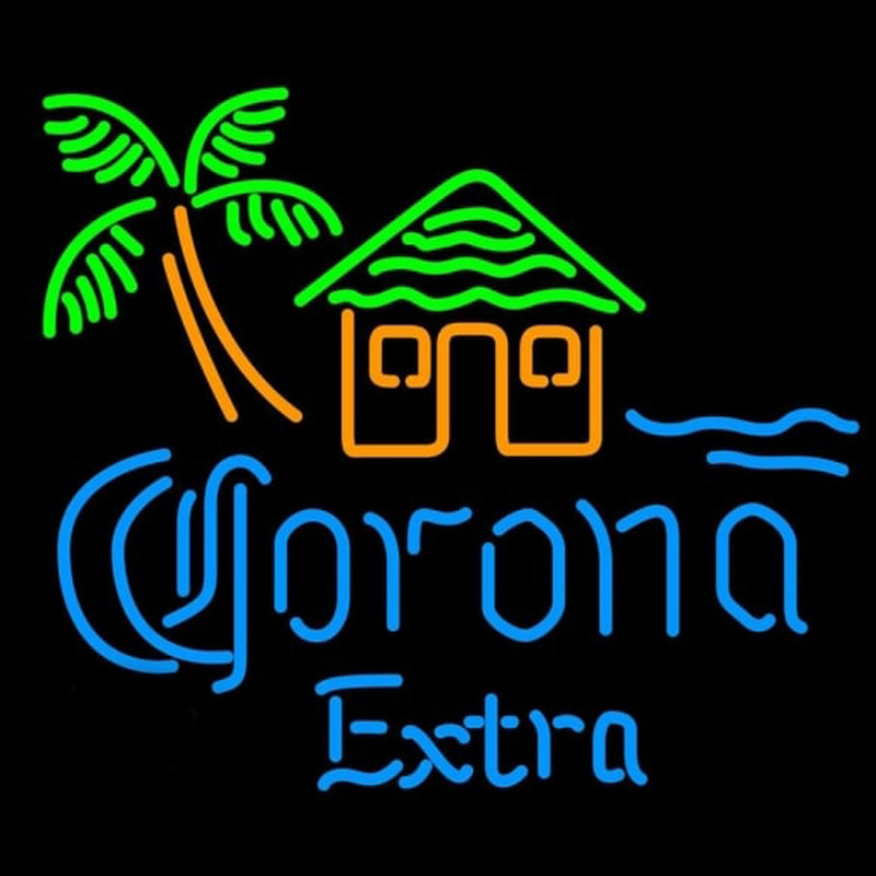 Corona E tra Tiki Hut Beer Sign Neon Skilt