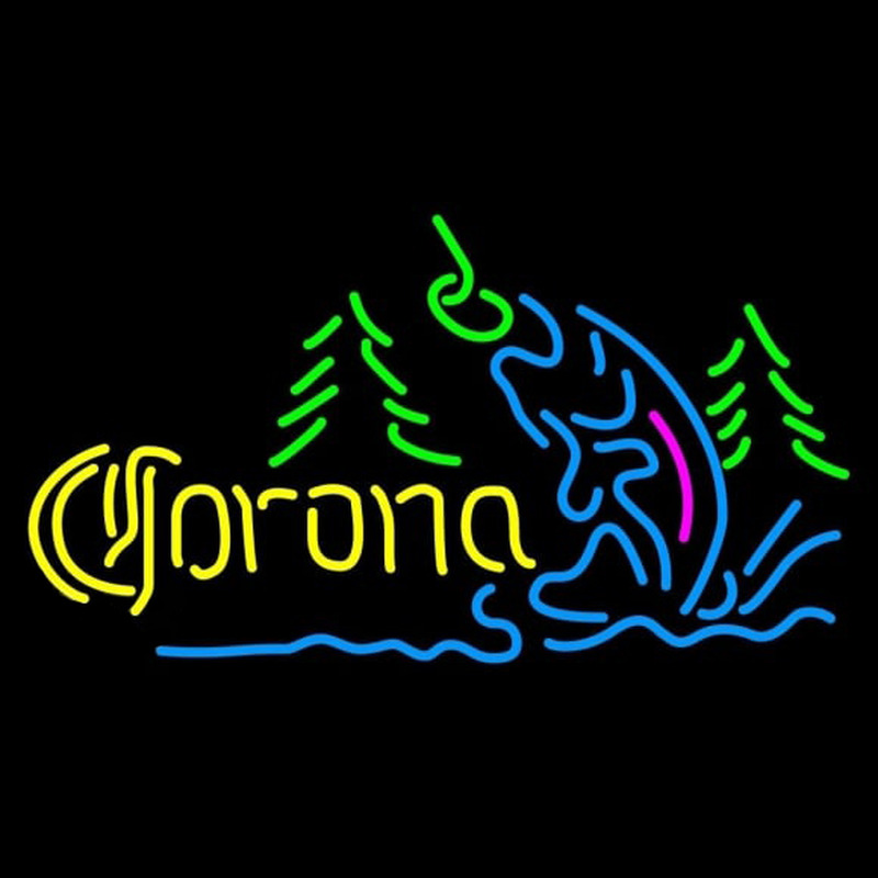 Corona Fishing Lake Beer Sign Neon Skilt