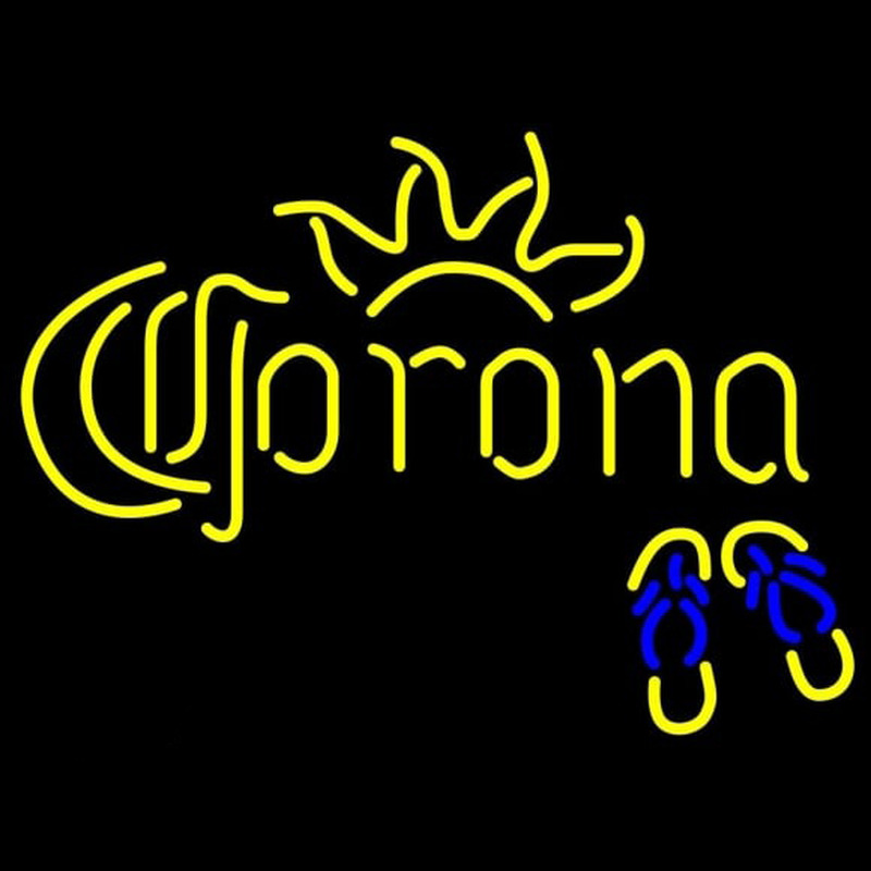 Corona Flip Flops Beer Sign Neon Skilt
