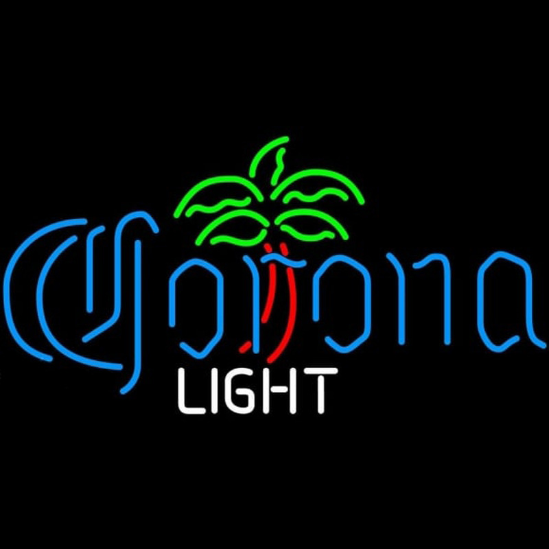 Corona Light Dominator Palm Tree Beer Sign Neon Skilt