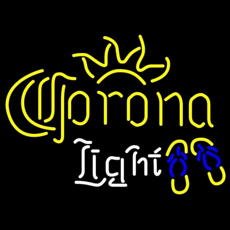 Corona Light Flip Flops Beer Sign Neon Skilt