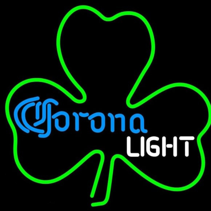 Corona Light Green Clover Beer Sign Neon Skilt