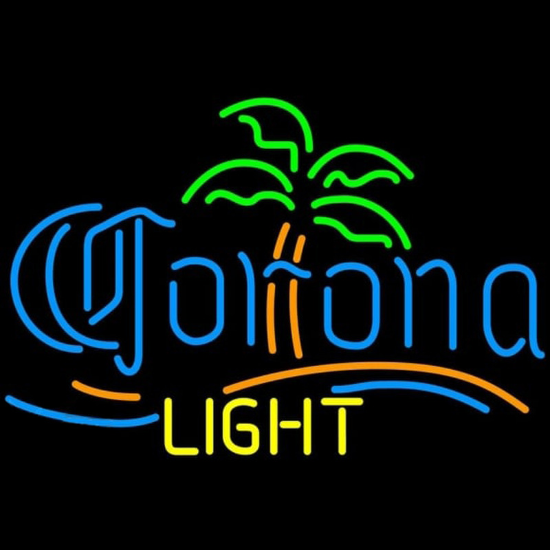 Corona Light Palm Tree Beer Sign Neon Skilt