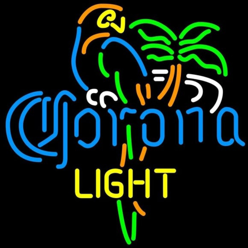 Corona Light Parrot Palm Tree Beer Sign Neon Skilt