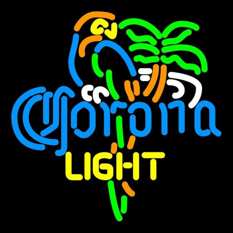 Corona Light Parrot Palm Tree Beer Sign Neon Skilt