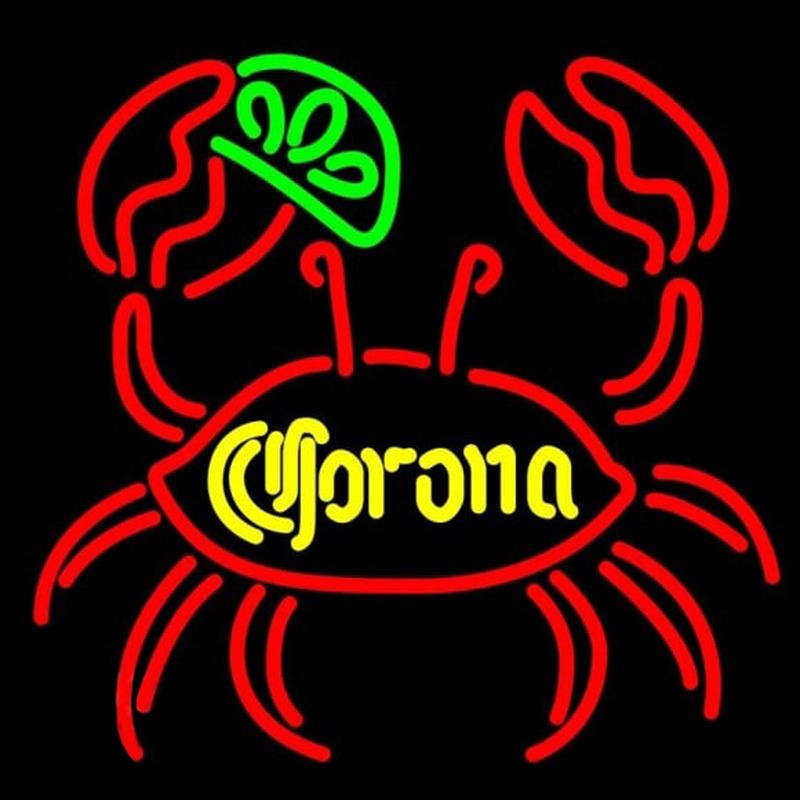 Corona Lime Crab Beer Sign Neon Skilt