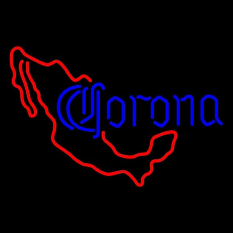 Corona Me ico Red Map Beer Sign Neon Skilt