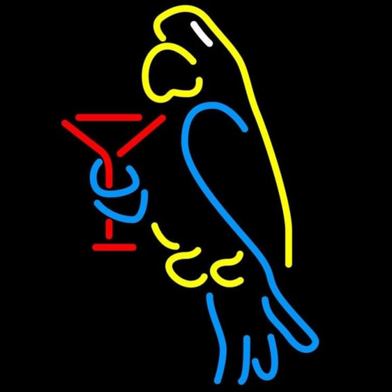 Corona Parrot Martini Glass Beer Sign Neon Skilt