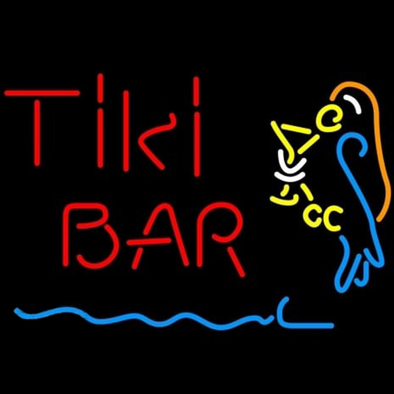 Corona Red Tiki Bar Martini Parrot Beer Neon Skilt