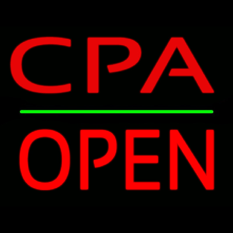 Cpa Block Open Green Line Neon Skilt