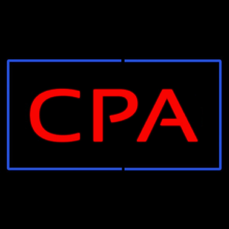 Cpa Rectangle Blue Neon Skilt