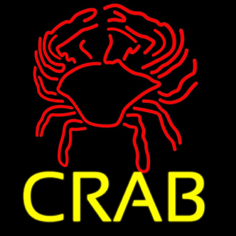 Crab Block With Logo 2 Neon Skilt