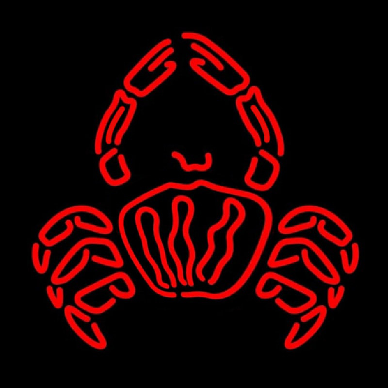 Crab Logo Red Neon Skilt