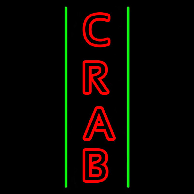 Crab Vertical 1 Neon Skilt