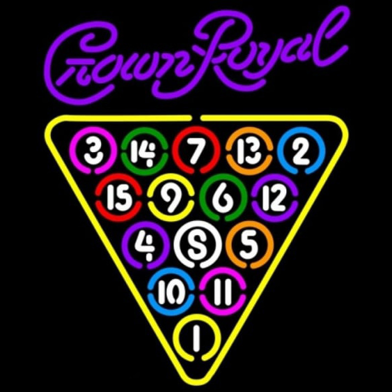 Crown Royal 15 Ball Billiards Pool Beer Sign Neon Skilt