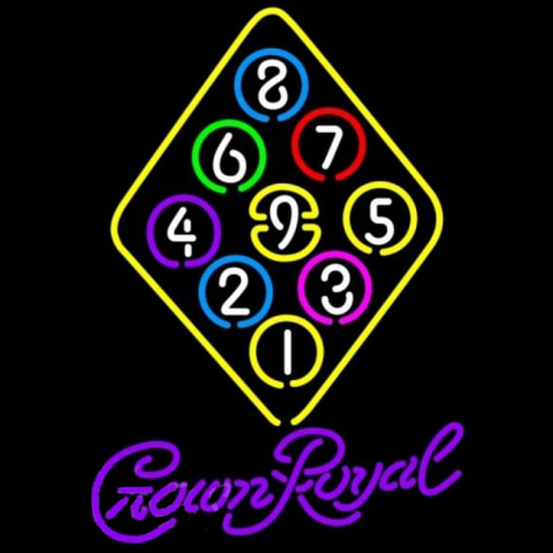 Crown Royal Ball Billiards Rack Pool Beer Sign Neon Skilt