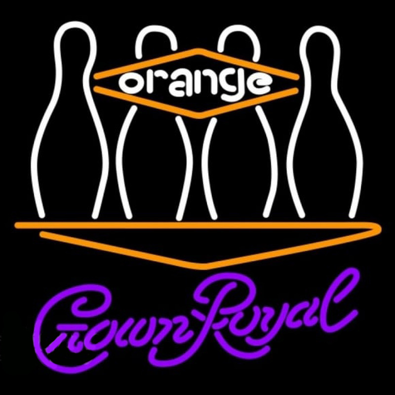 Crown Royal Bowling Orange Beer Sign Neon Skilt