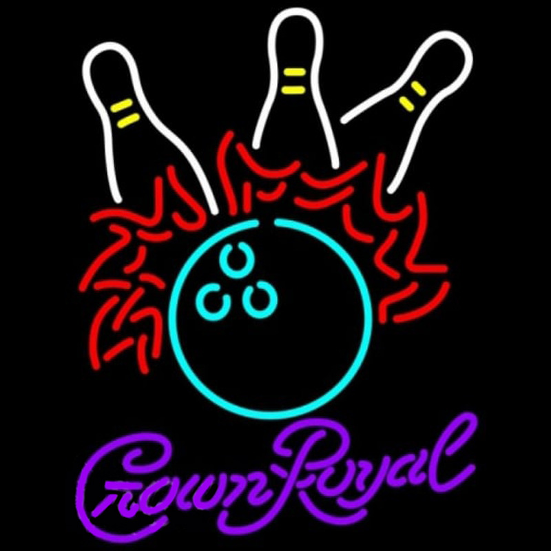 Crown Royal Bowling Pool Beer Sign Neon Skilt