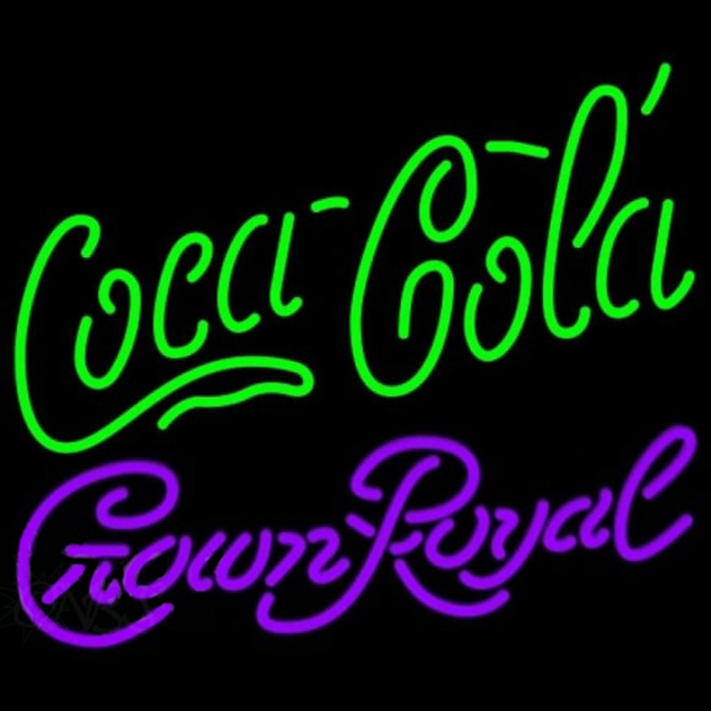 Crown Royal Coca Cola Green Beer Sign Neon Skilt