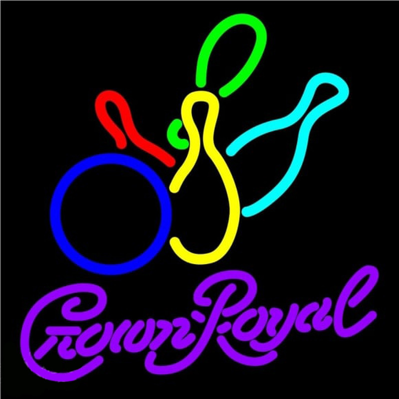 Crown Royal Colored Bowlings Beer Sign Neon Skilt