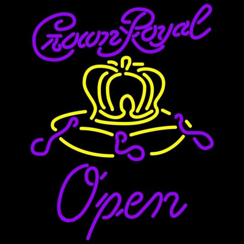Crown Royal Open Beer Sign Neon Skilt