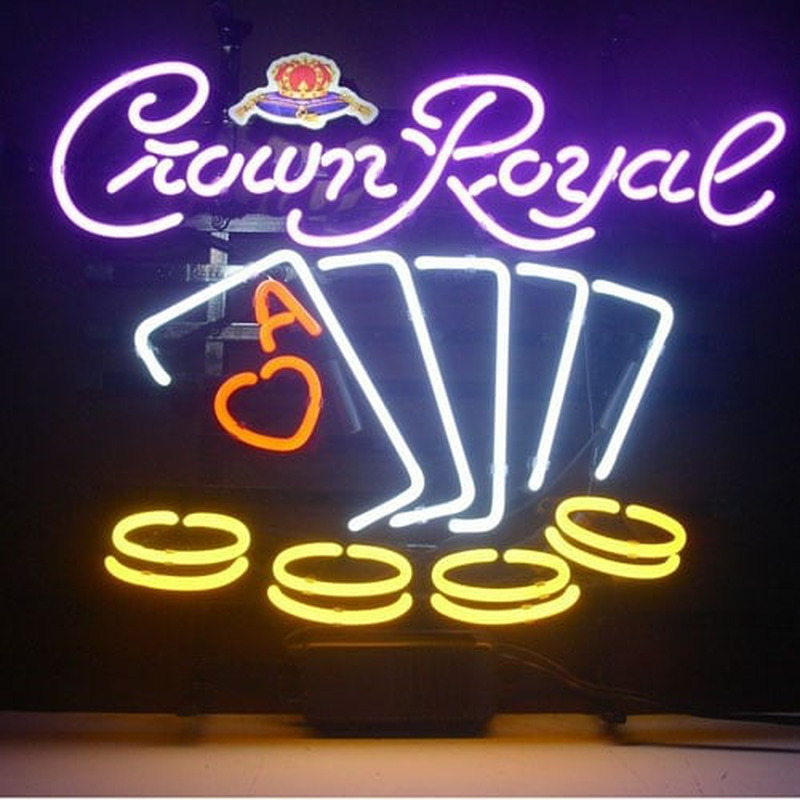 Crown Royal Poker Chips Neon Skilt